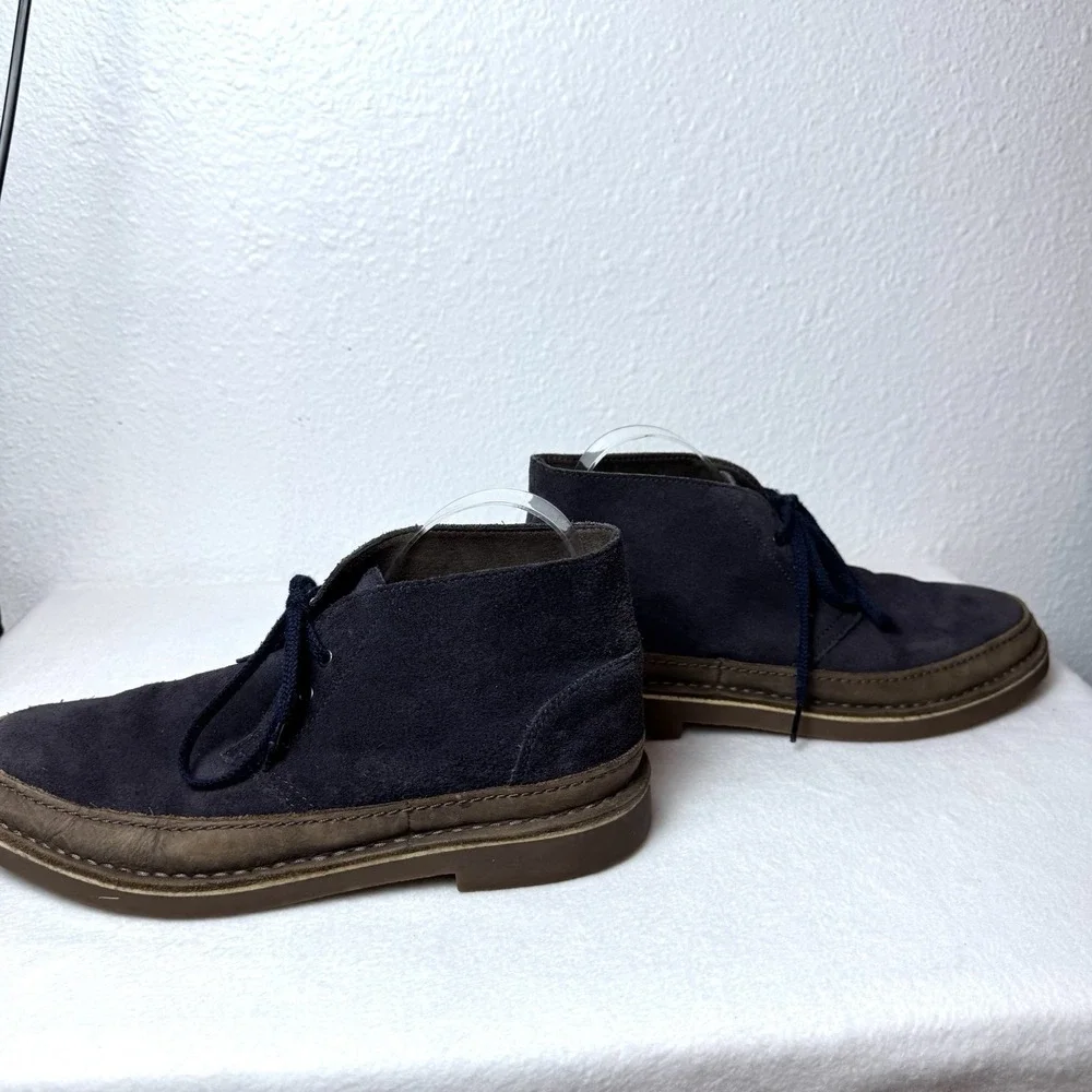 Clarks Bushacre Rand Chukka Boots Mens‎ 9 Suede Leather Gray Taupe Ankle Shoes